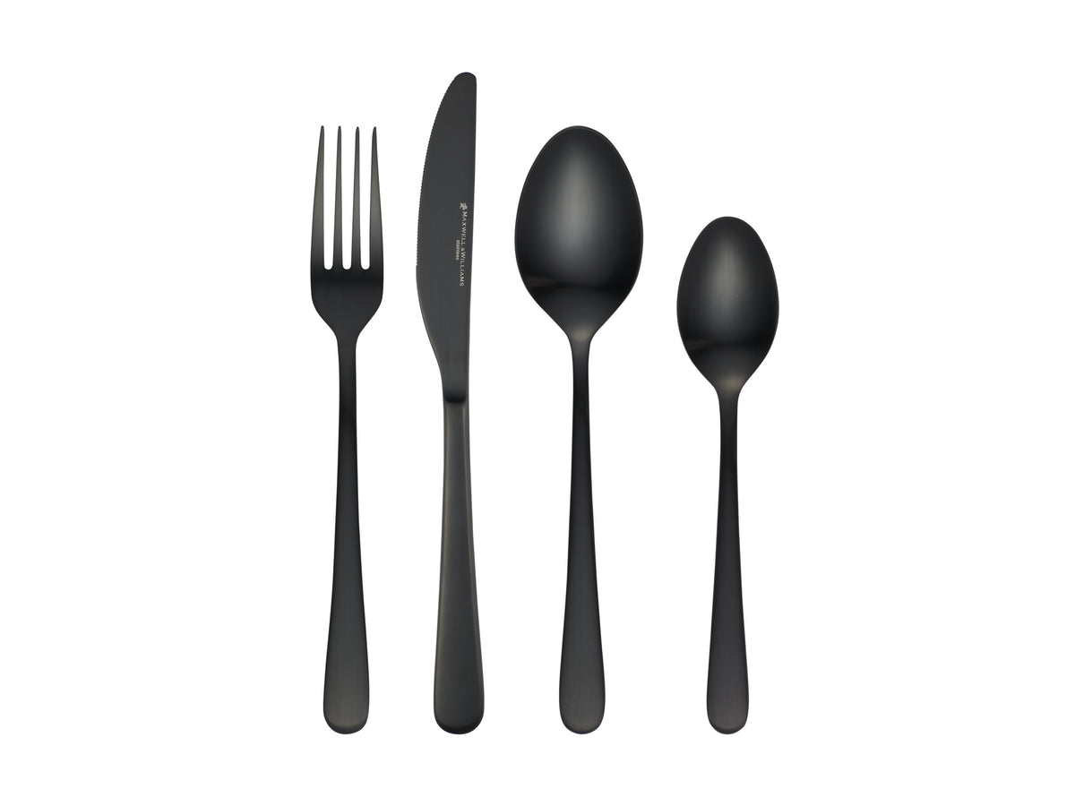 Maxwell & Williams Lume 16pcs Cutlery Set Black Gift Boxed