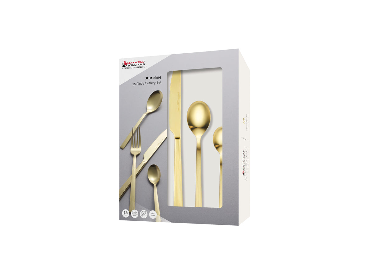 Maxwell & Williams Auroline 16pcs Cutlery Set Champagne Gift Boxed