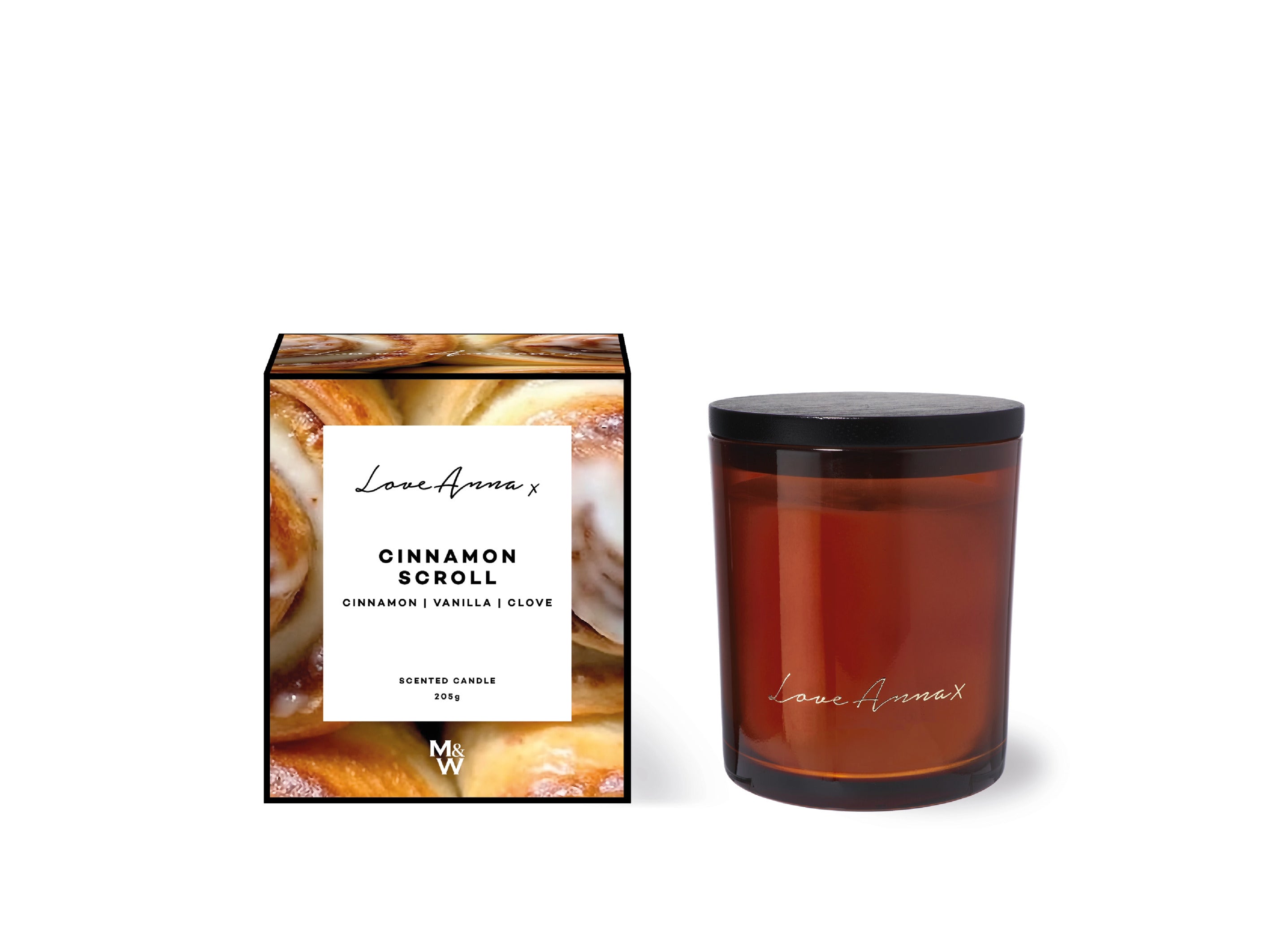 Love Anna x  Kitchen Delights Fragrance Candle 205g Cinnamon Scroll - Gift Boxed