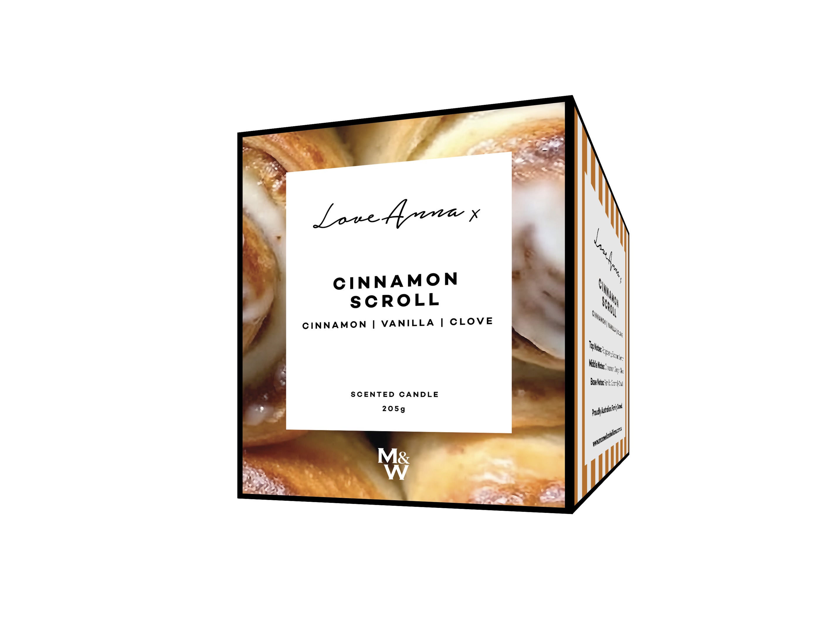 Love Anna x  Kitchen Delights Fragrance Candle 205g Cinnamon Scroll - Gift Boxed