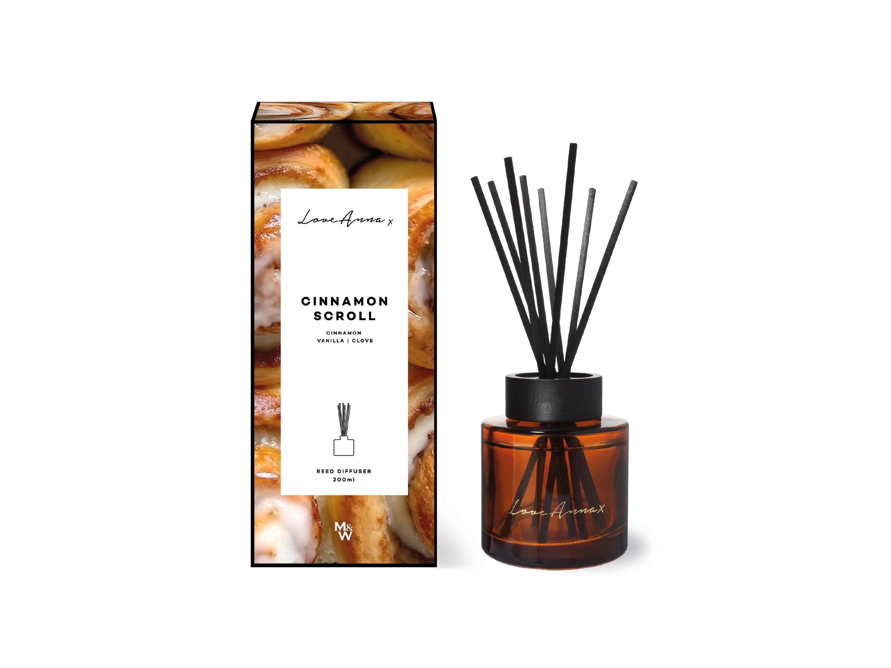 Love Anna x Kitchen Delights Diffuser 200ml Cinnamon Scroll - Gift Boxed