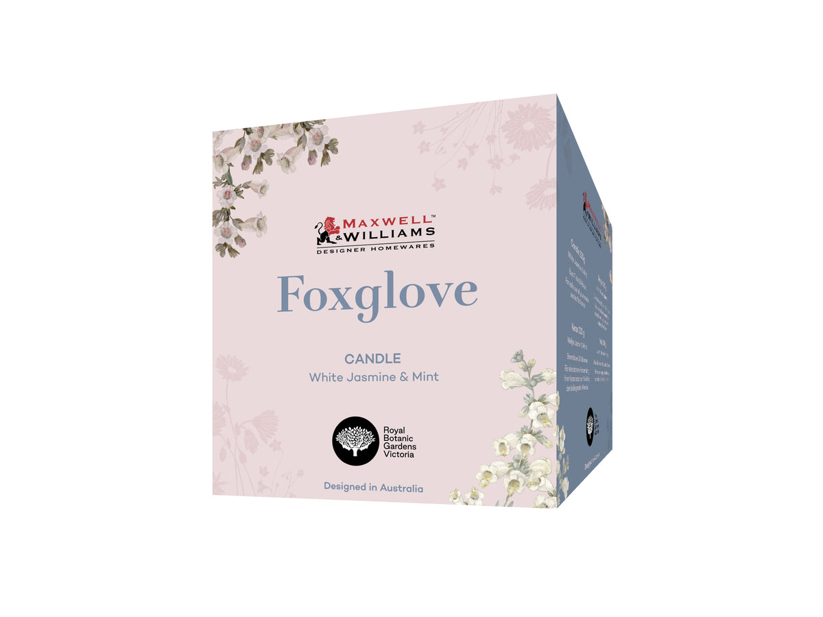 Maxwell & Williams Royal Botanic Gardens Foxglove Fragrance Candle 230g White Jasmine & Mint Gift Boxed