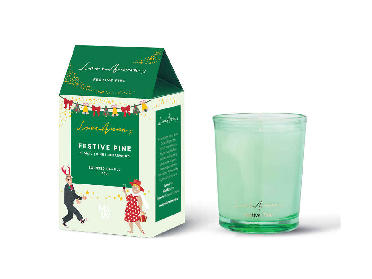 Love Anna x Jolly Folk Festive Pine Fragrance Candle 70g House Gift Boxed
