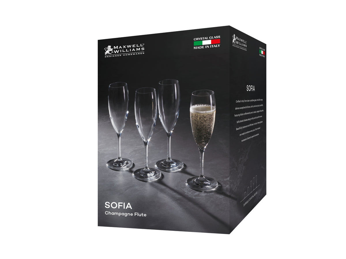 Maxwell & Williams Sofia Champagne Flute 220ML Set of 4 Gift Boxed