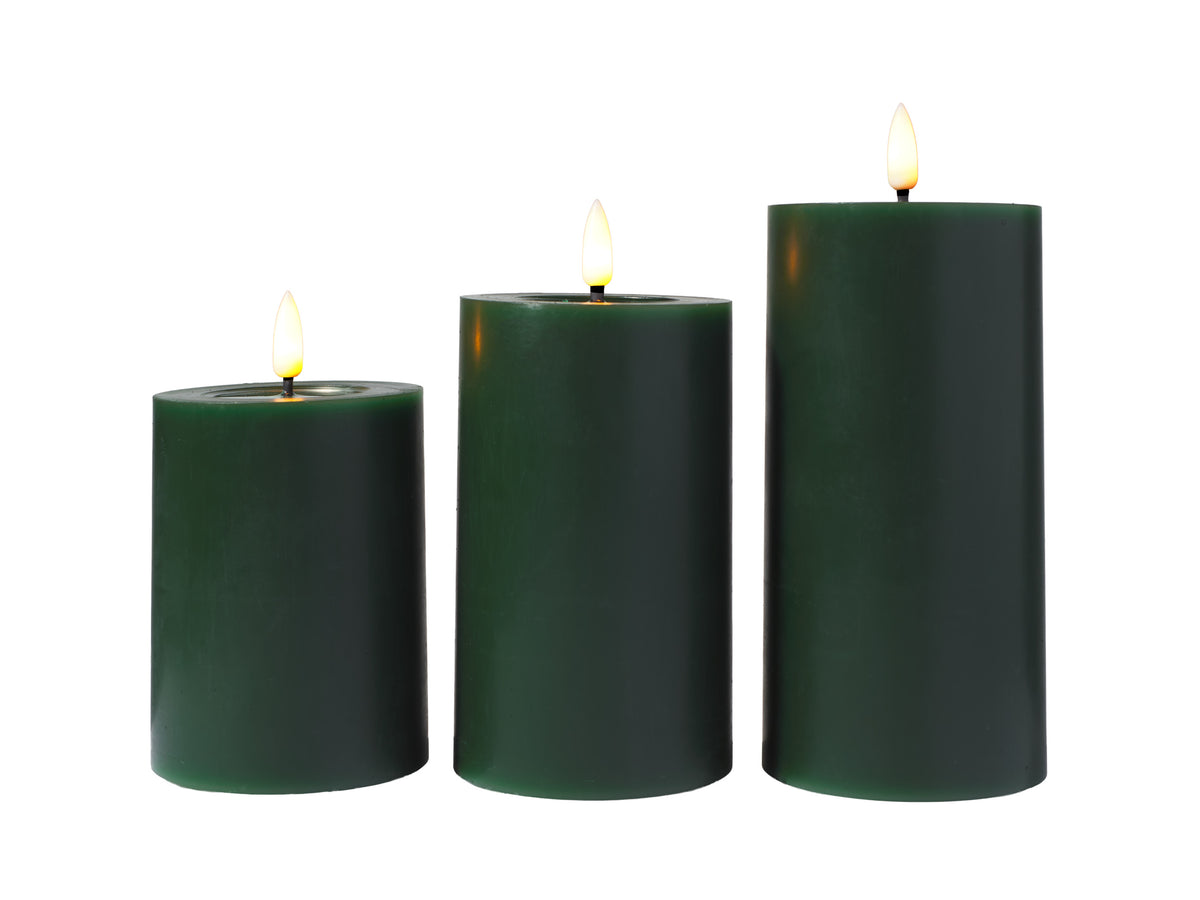 Maxwell & Williams Let's Get Lit LED Flameless Candle 7.5cm Set of 3 Pine Gift Boxed