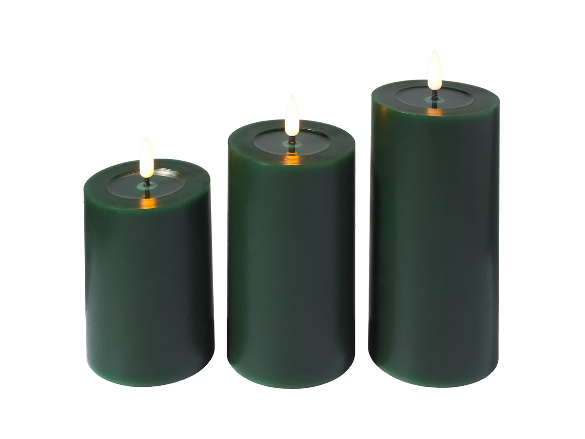 Maxwell & Williams Let's Get Lit LED Flameless Candle 7.5cm Set of 3 Pine Gift Boxed