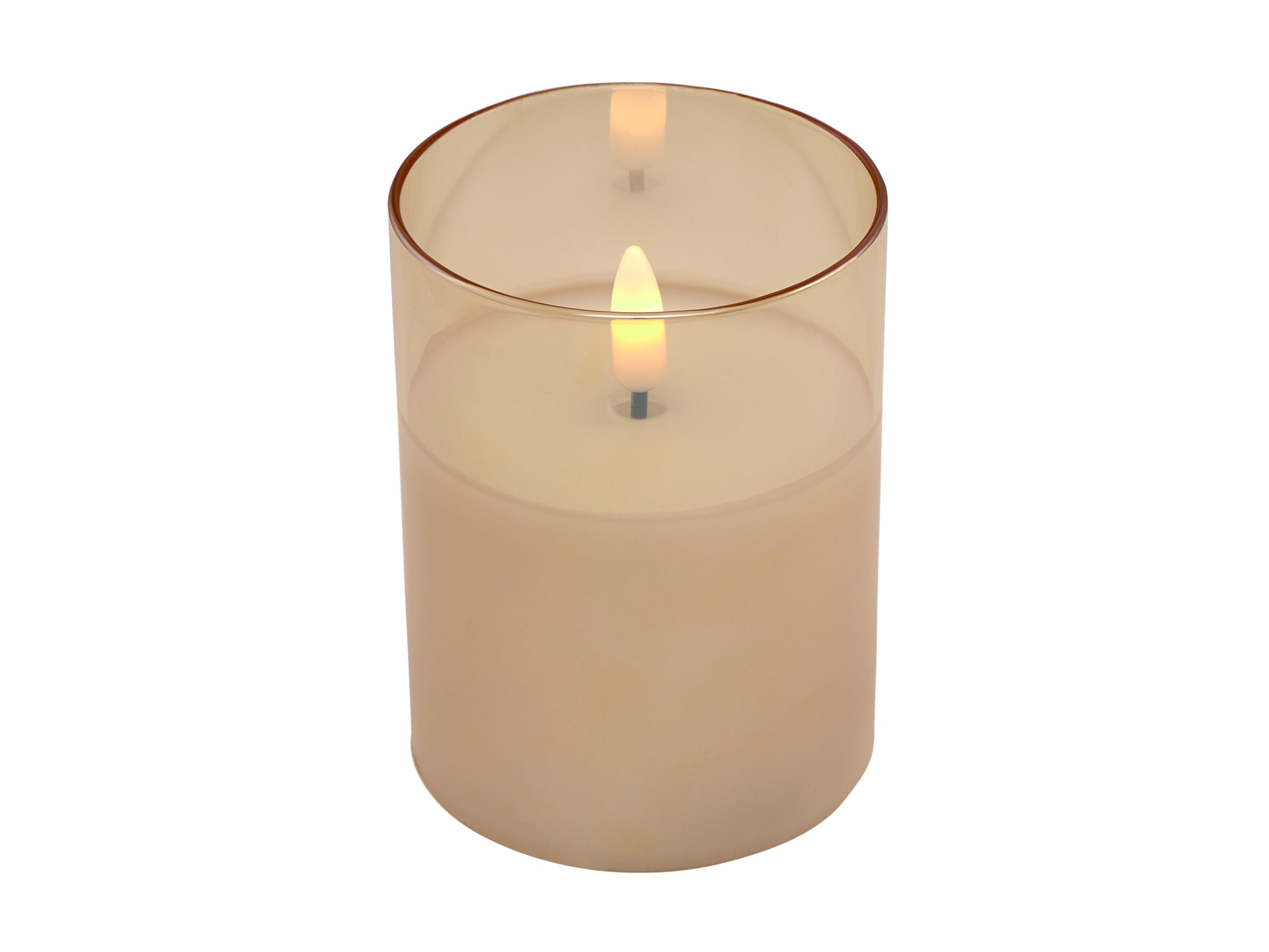 Maxwell & Williams Let's Get Lit LED Flameless Wax Candles In Glass Hurricanes - Set of 3 - Gold