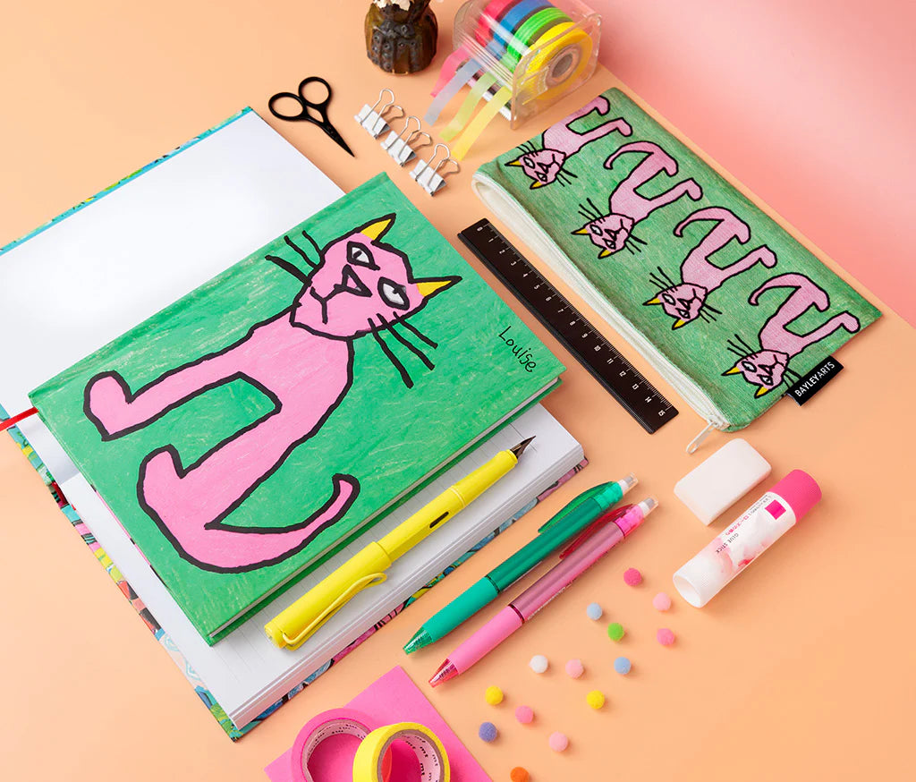 Bayley Arts - Pink Cat Journal By Louise Taffs