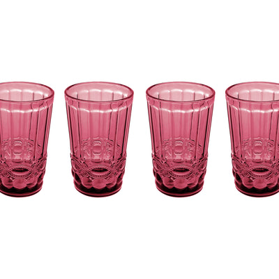 Casa Domani Gabriella Highball Glasses - Set of 4 - Pink