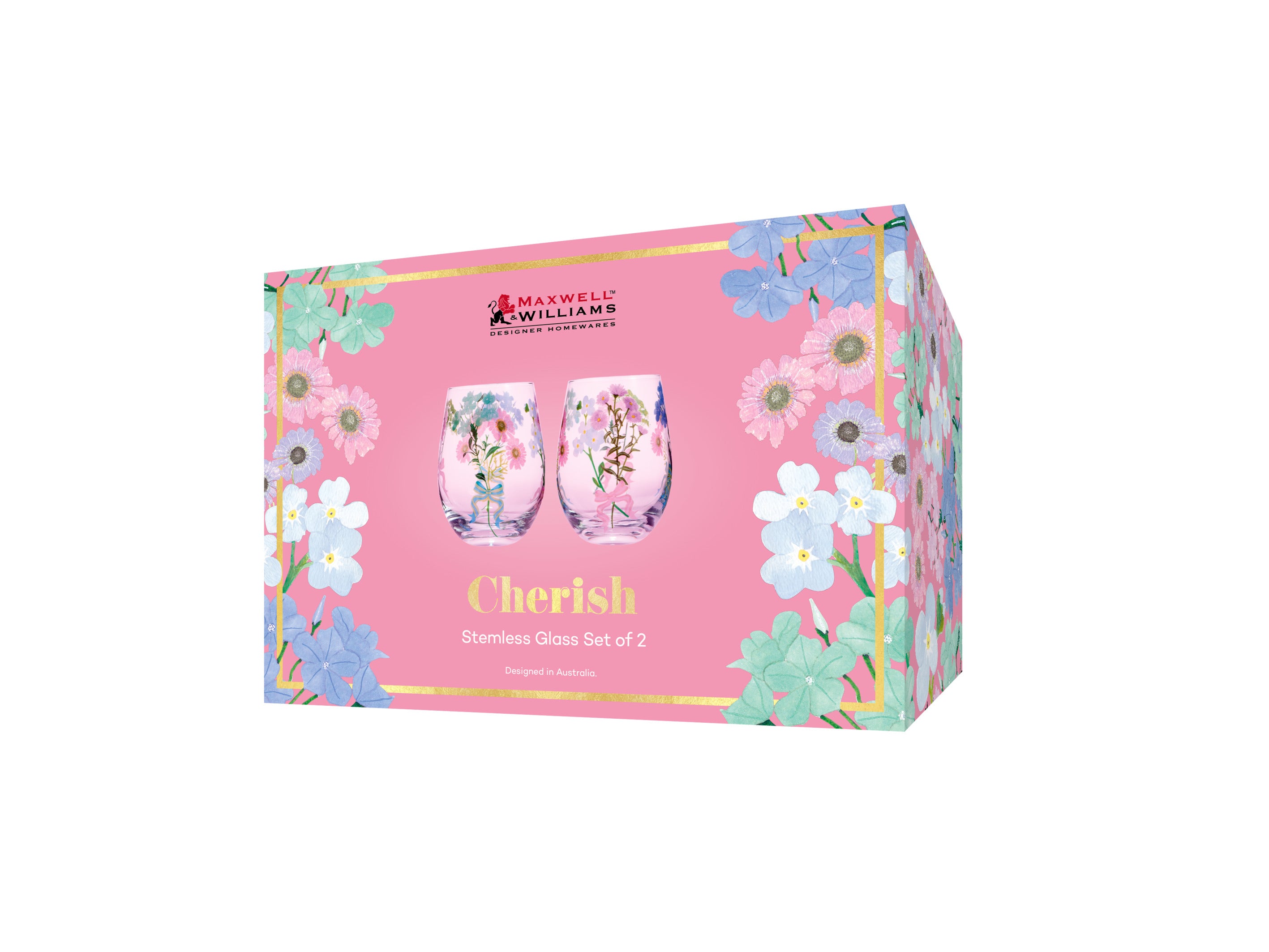 Maxwell & Williams Cherish Stemless Glass 550ML Set of 2 Gift Boxed