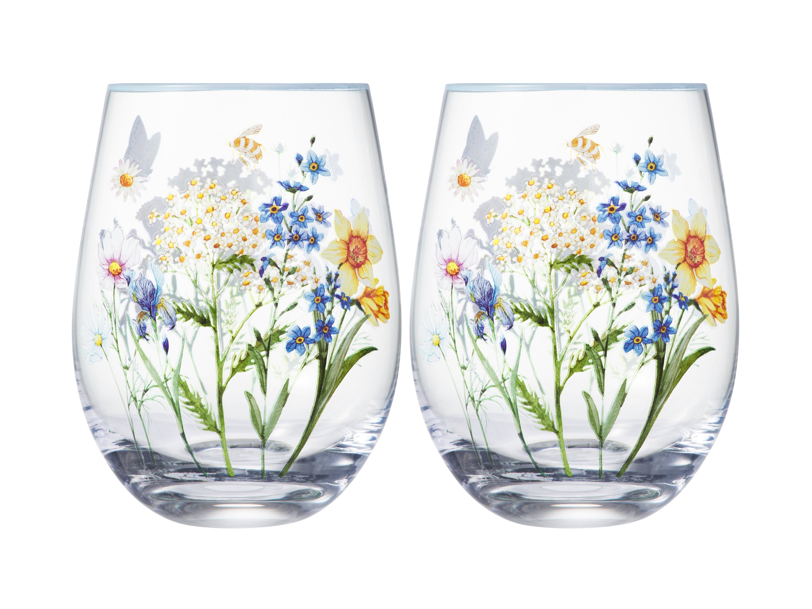 Maxwell & Williams Fluttering Meadow Stemless Glass 550ml Set of 2 - Gift Boxed