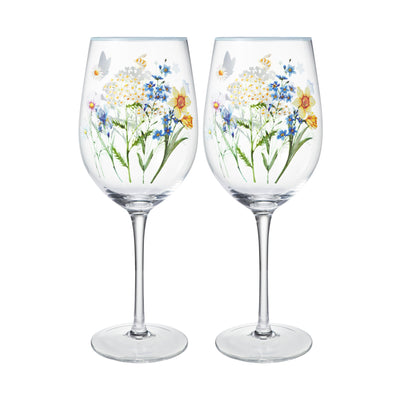 Maxwell & Williams Fluttering Meadow Wine Glass 580ml Set of 2 - Gift Boxed