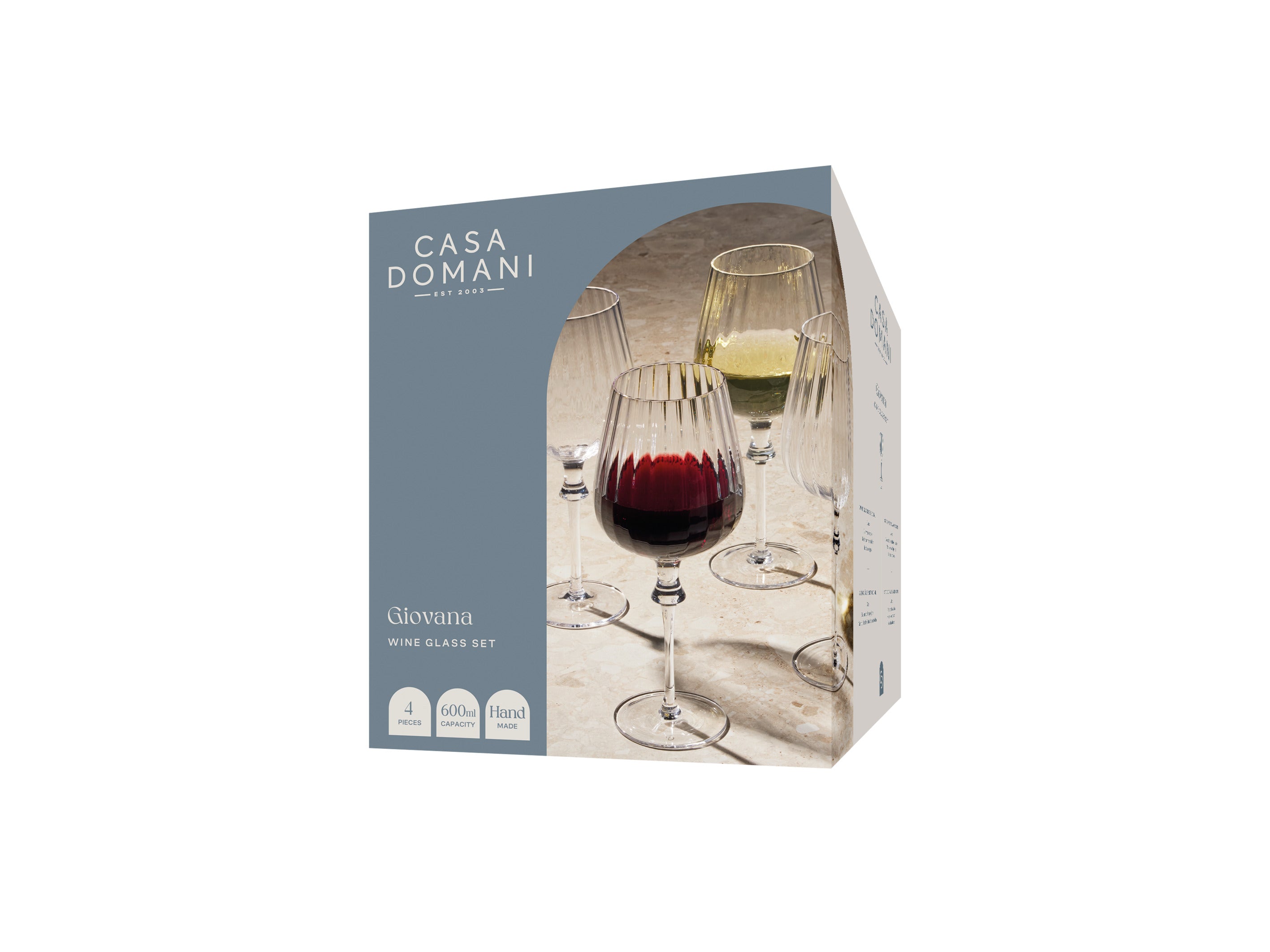 Casa Domani Giovana Wine Glass  Set of 4 Gift Boxed - 600ml