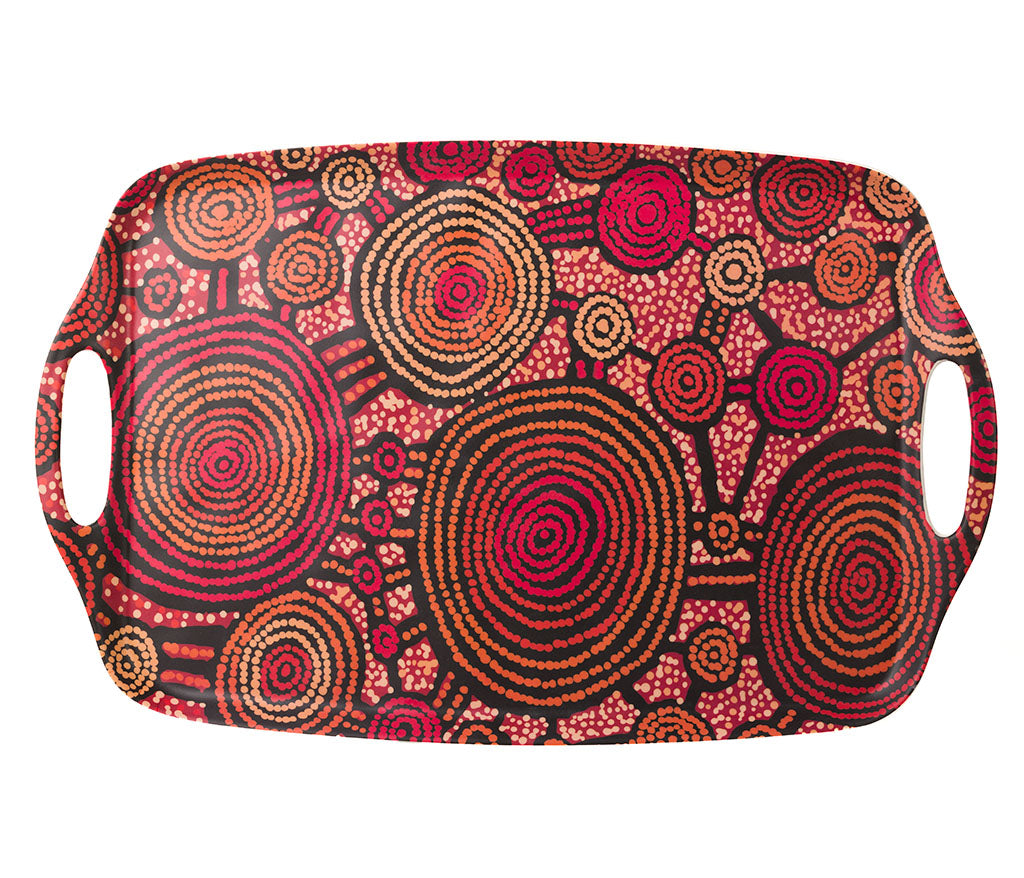 Teddy Gibson Large Tray  - Designed By Warlukurlangu Artists of Yuendumu, Australia