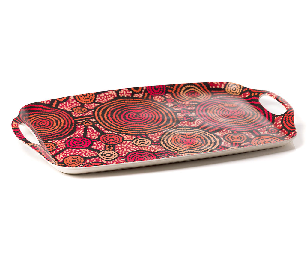 Teddy Gibson Large Tray  - Designed By Warlukurlangu Artists of Yuendumu, Australia