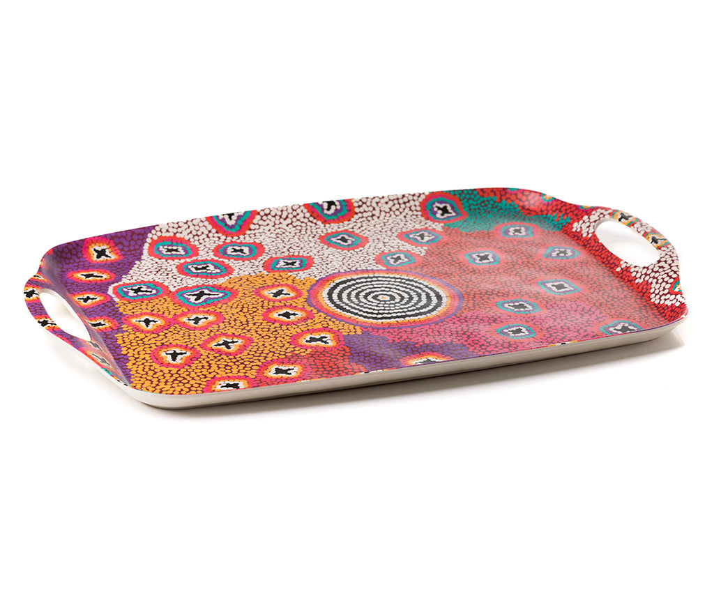 Ruth Stewart Large Tray  - Designed By Warlukurlangu Artists of Yuendumu, Australia