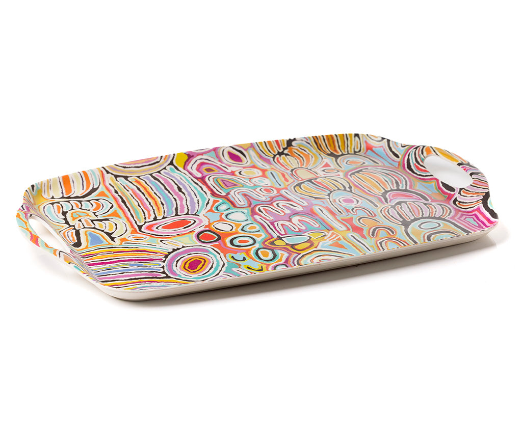 Judy Waston Large Tray  - Designed By Warlukurlangu Artists of Yuendumu, Australia