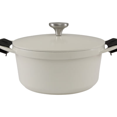 Maxwell & Williams Cast Lite Non-Stick Casserole 24cm / 4.2L Gift Boxed - Ecru