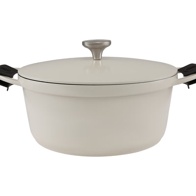 Maxwell & Williams Cast Lite Non-Stick Casserole 28cm / 6.3L Gift Boxed -  Ecru