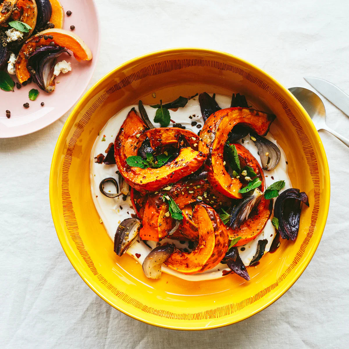 Ottolenghi Salad Bowl - Yellow With Red Stripes - FEAST (1)