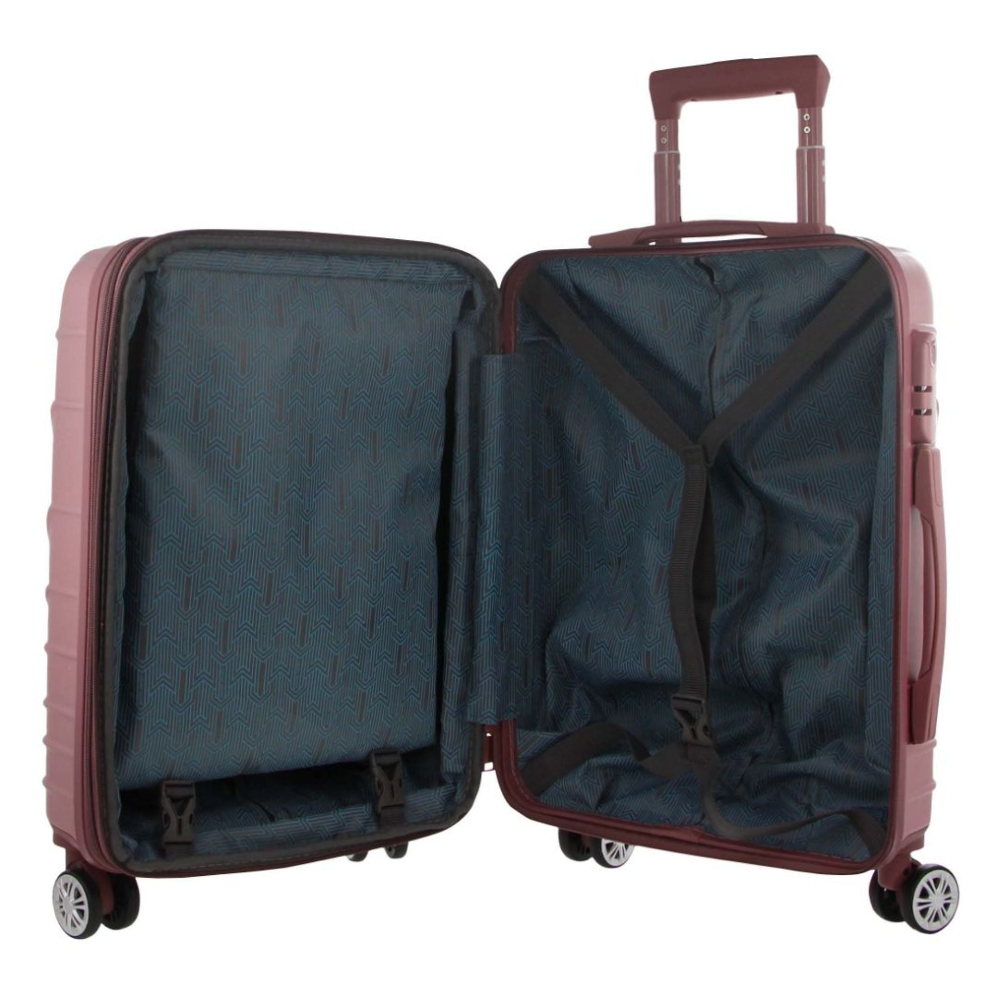 Pierre Cardin Hard Shell 4 Wheel Suitcase - Medium - Rose - Expandable - Lightweight