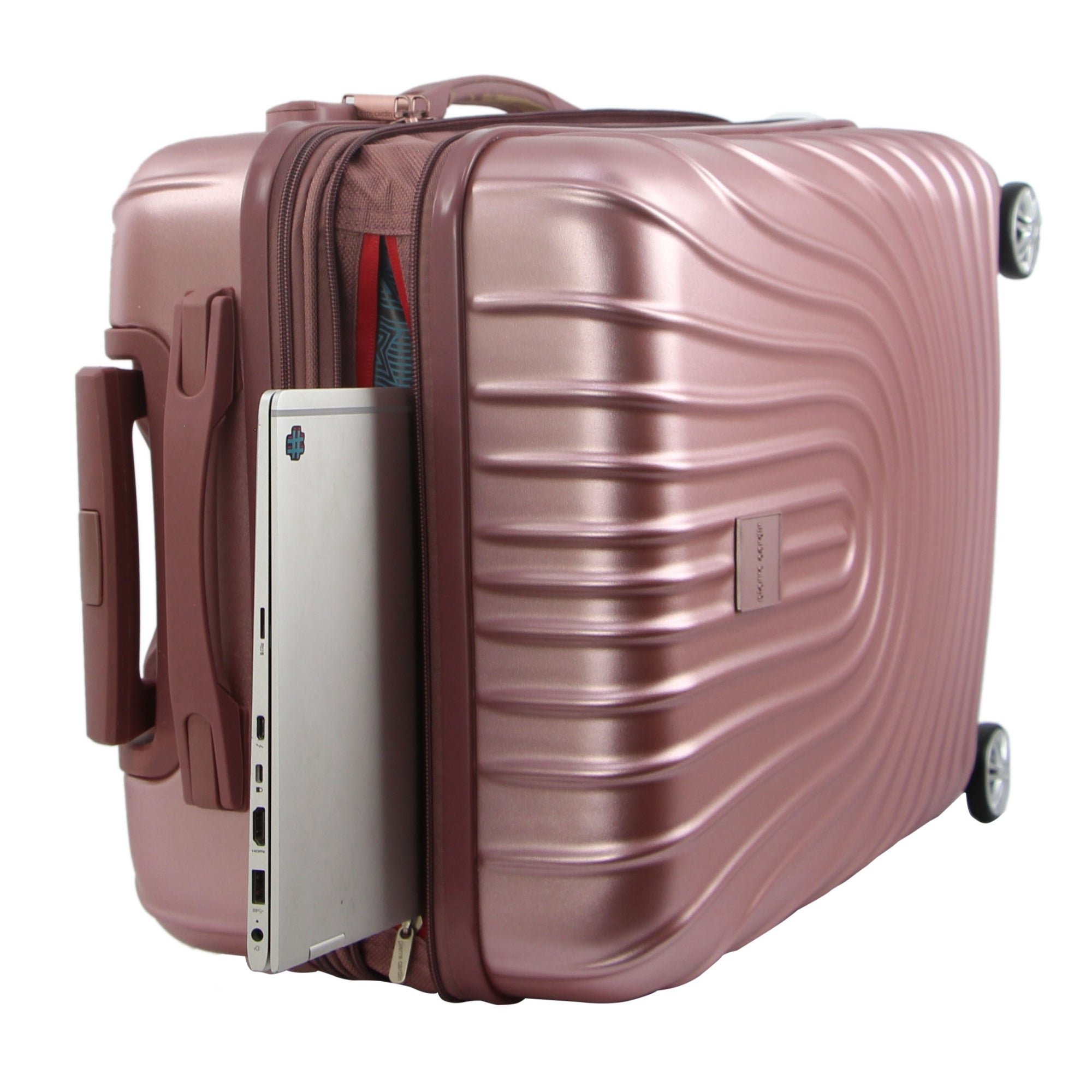 Pierre Cardin Hard Shell 4 Wheel Suitcase - Large - Rose - Expandable - Lightweight
