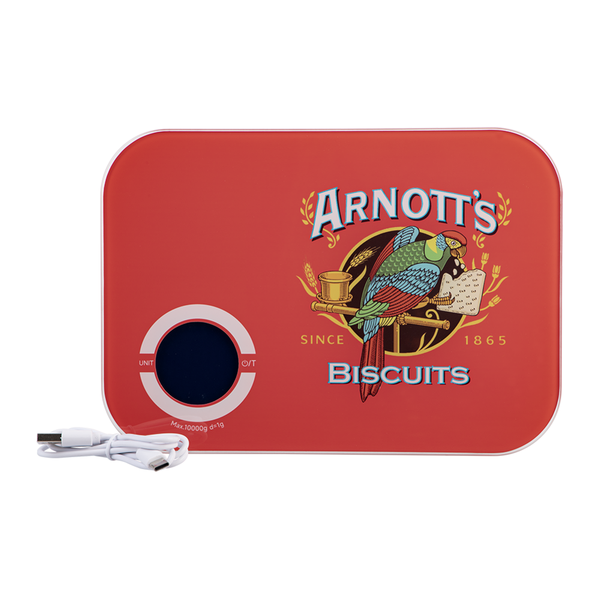 Rojo Arnott's Rechargeable Digital Kitchen Scale 10kg - Red