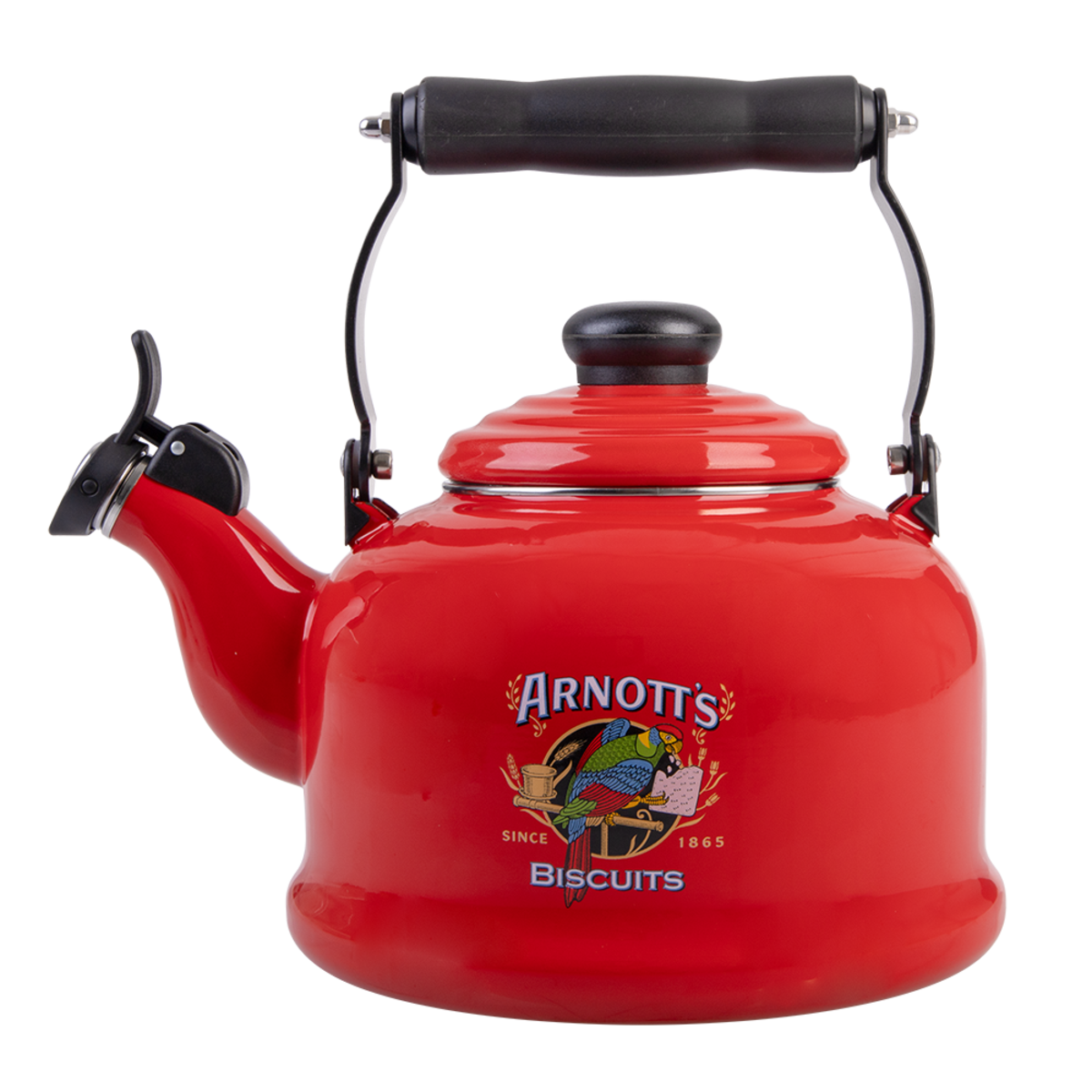 Rojo Arnott's Enamel Whistling Kettle 2.1L - Red