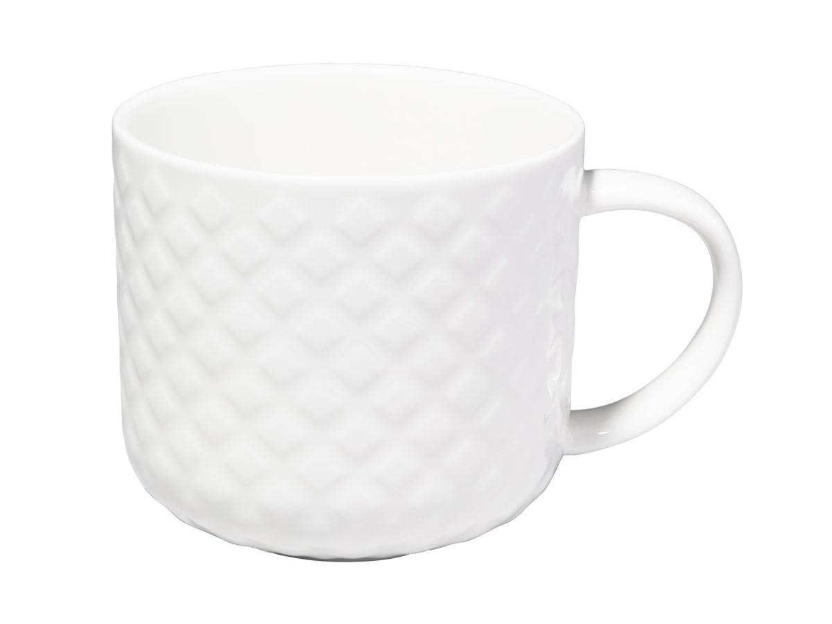 Maxwell & Williams White Basics Mug 440ML Quilted Diamond