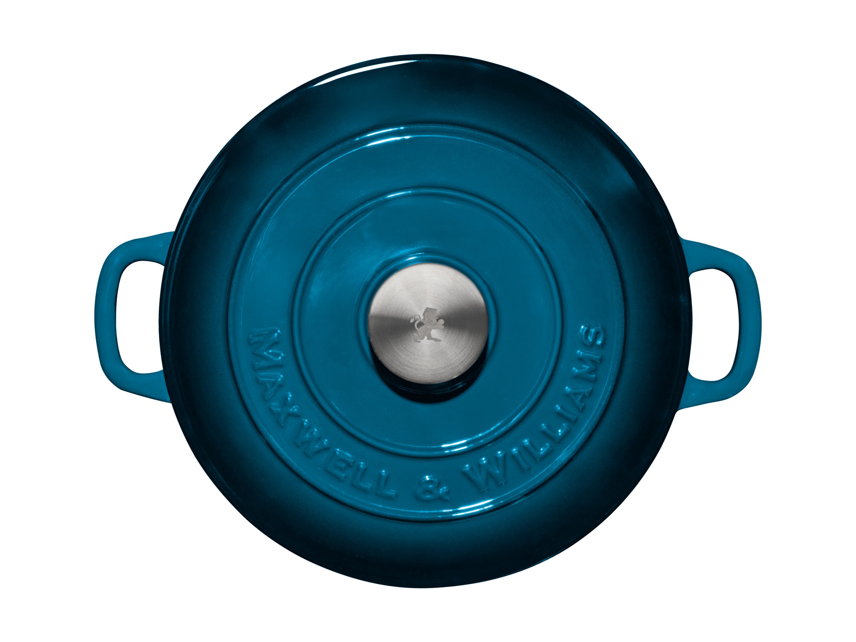 Maxwell & Williams Cast Iron Round Casserole 24cm/3.3L - Midnight Blue