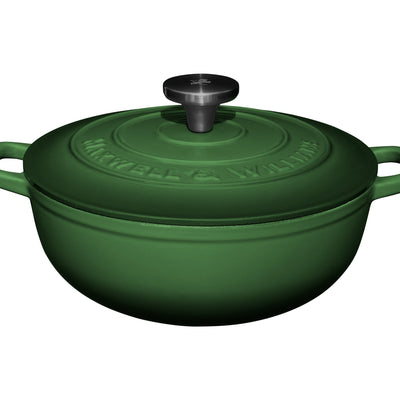 Maxwell & Williams Cast Iron Round Casserole 24cm/3.3L -  English Racing Green