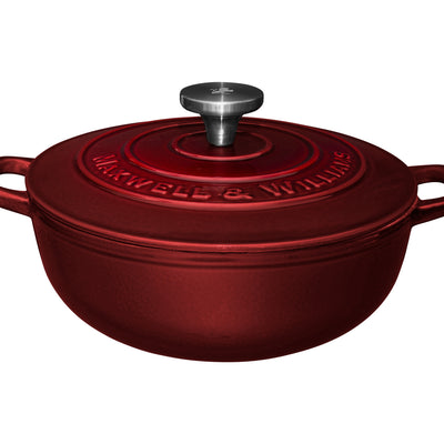 Maxwell & Williams Cast Iron Round Casserole 24cm/3.3L - Merlot