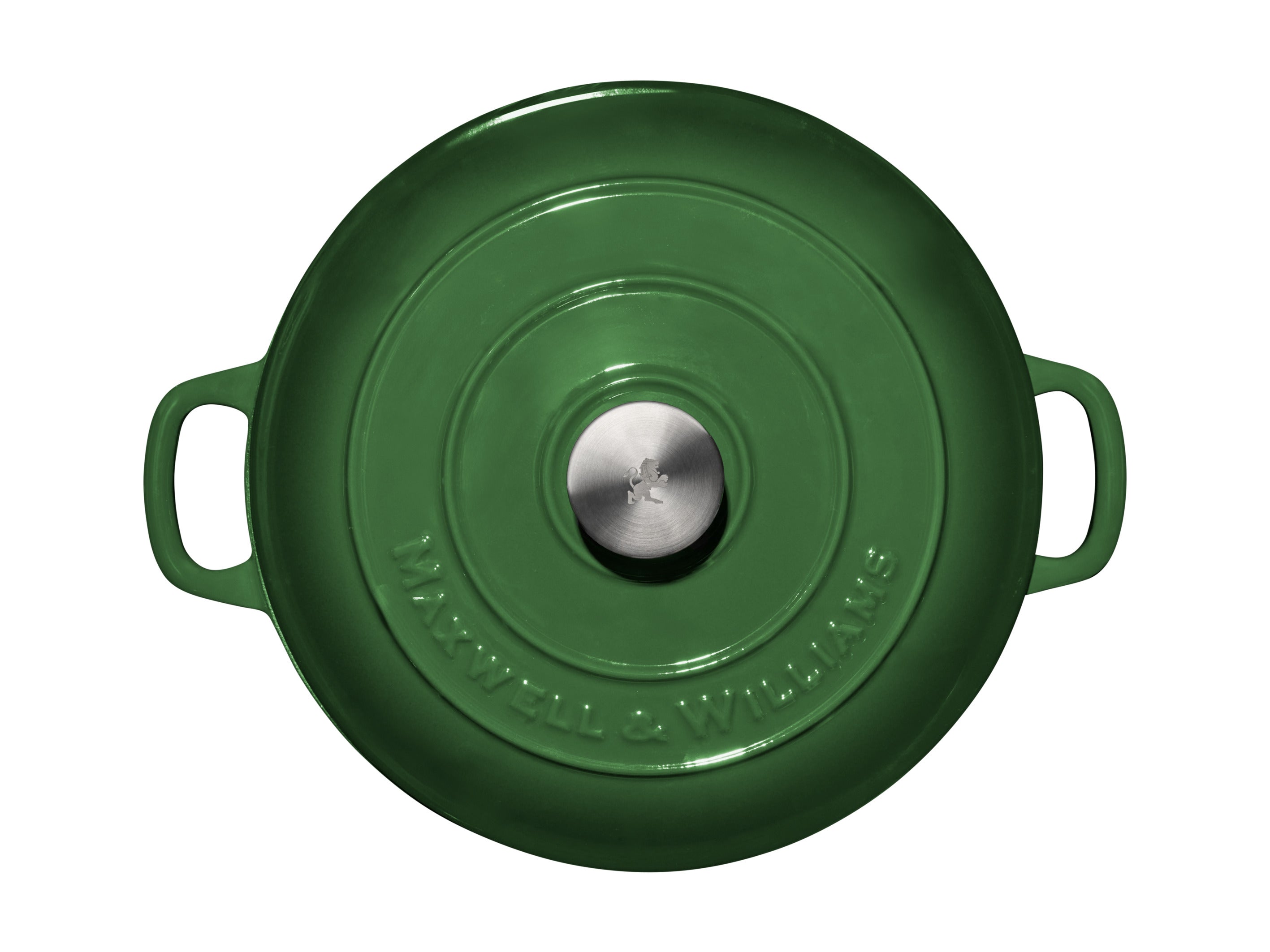 Maxwell & Williams Cast Iron Round Casserole 28cm/6.2L - English Racing Green