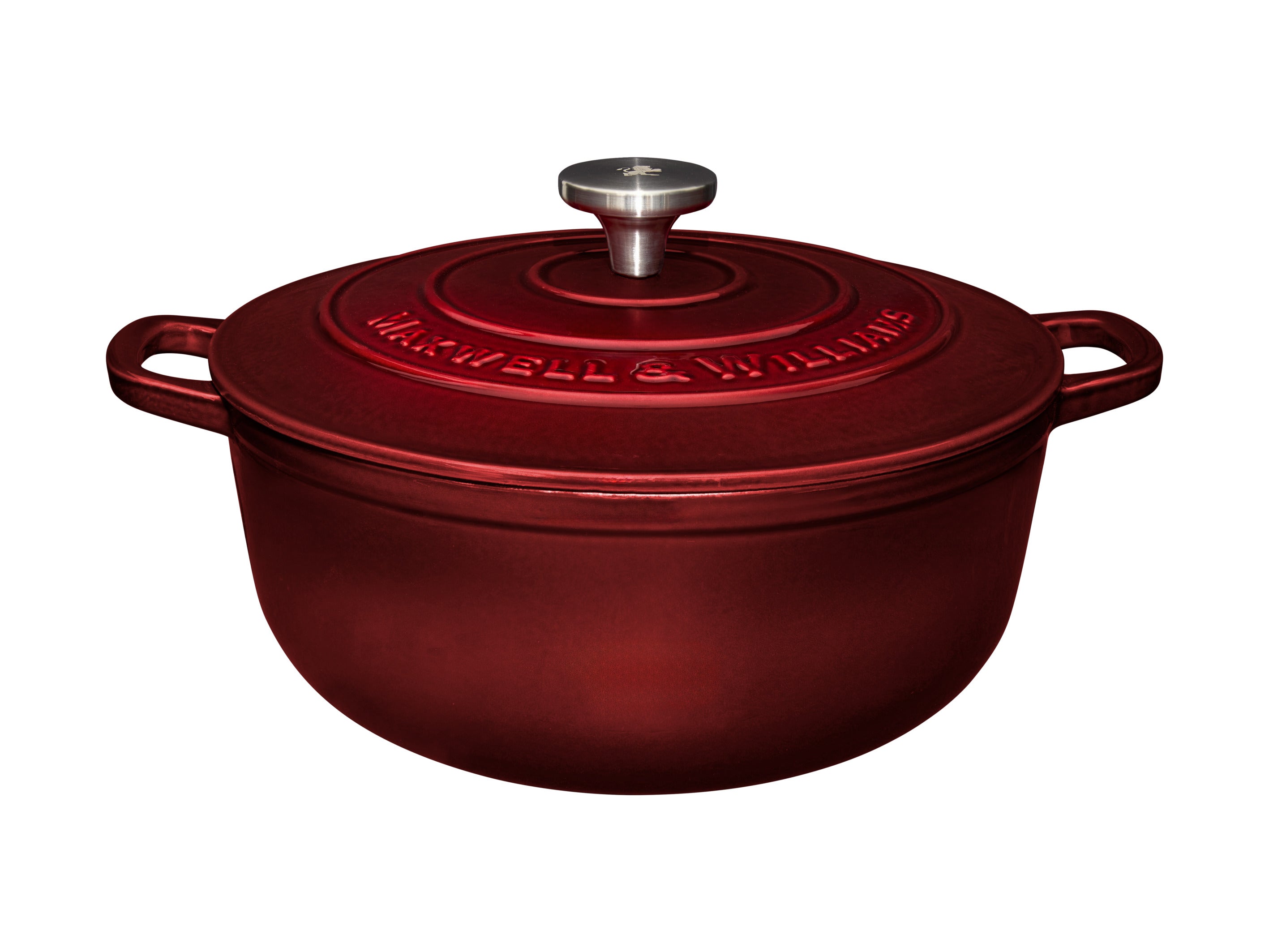 Maxwell & Williams Cast Iron Round Casserole 28cm/6.2L - Merlot