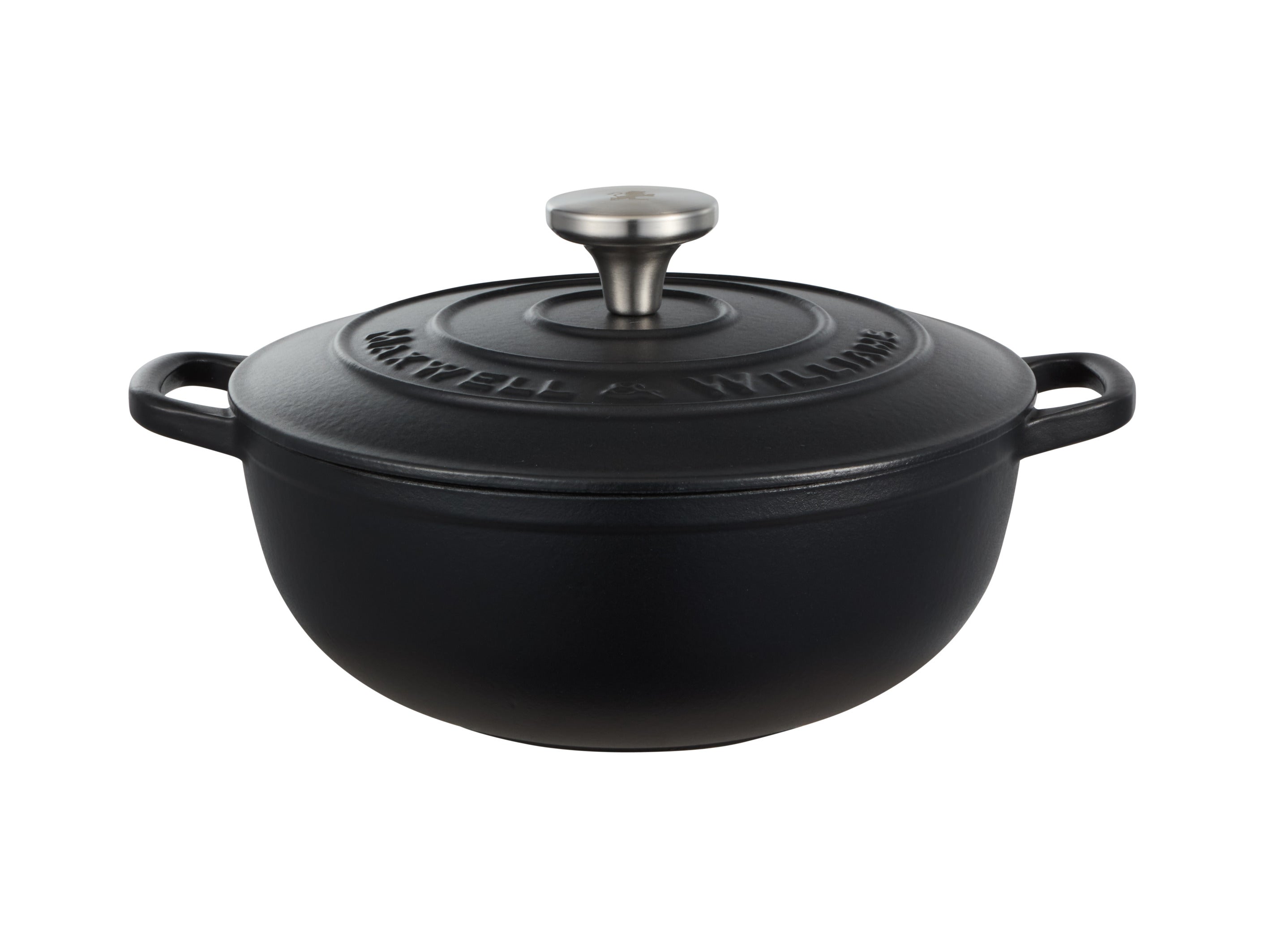 Maxwell & Williams Cast Iron Round Casserole Black 24cm / 3.3L Gift Boxed