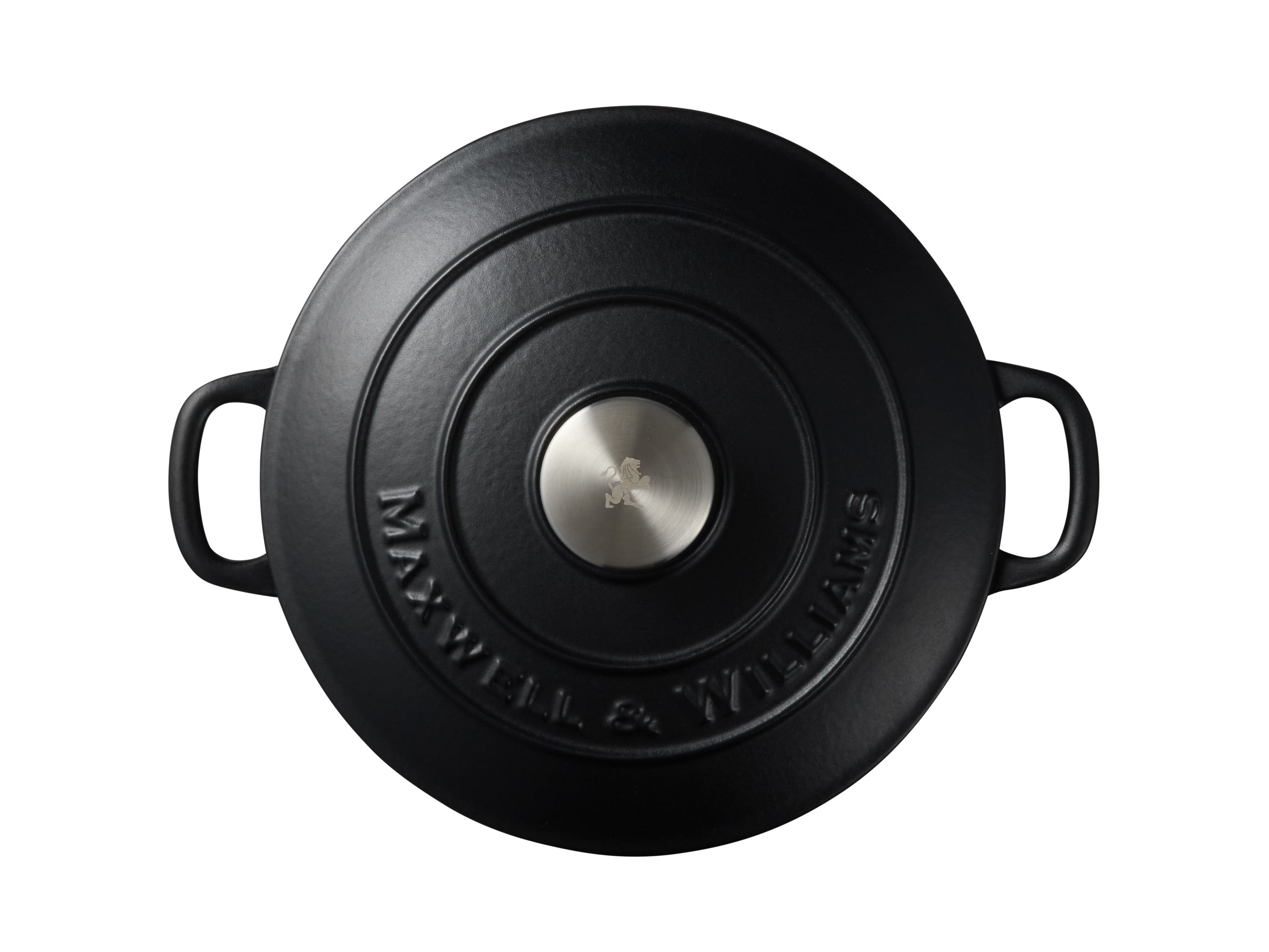 Maxwell & Williams Cast Iron Round Casserole Black 24cm / 3.3L Gift Boxed