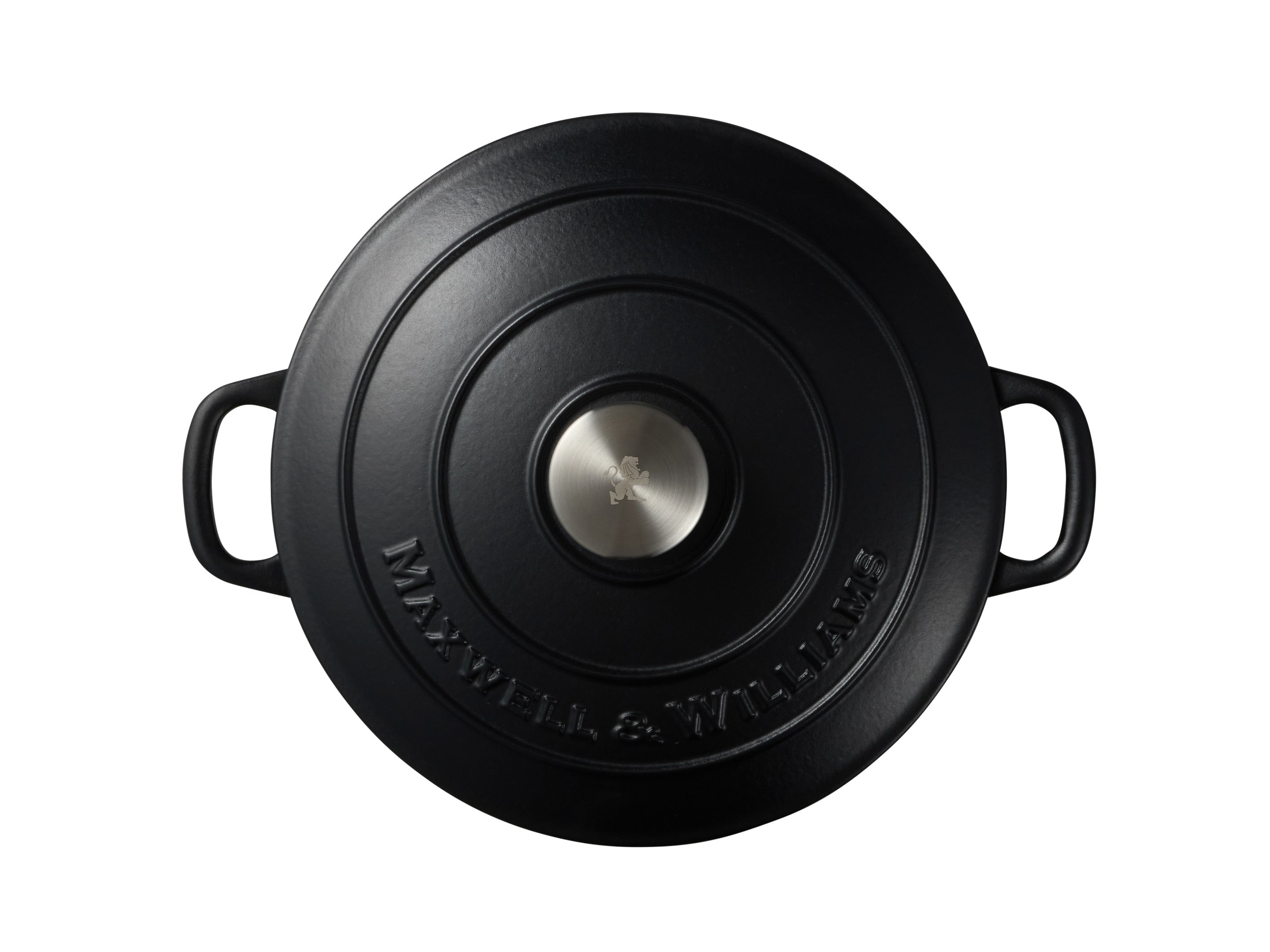 Maxwell & Williams Cast Iron Round Casserole Black 26cm / 4L Gift Boxed
