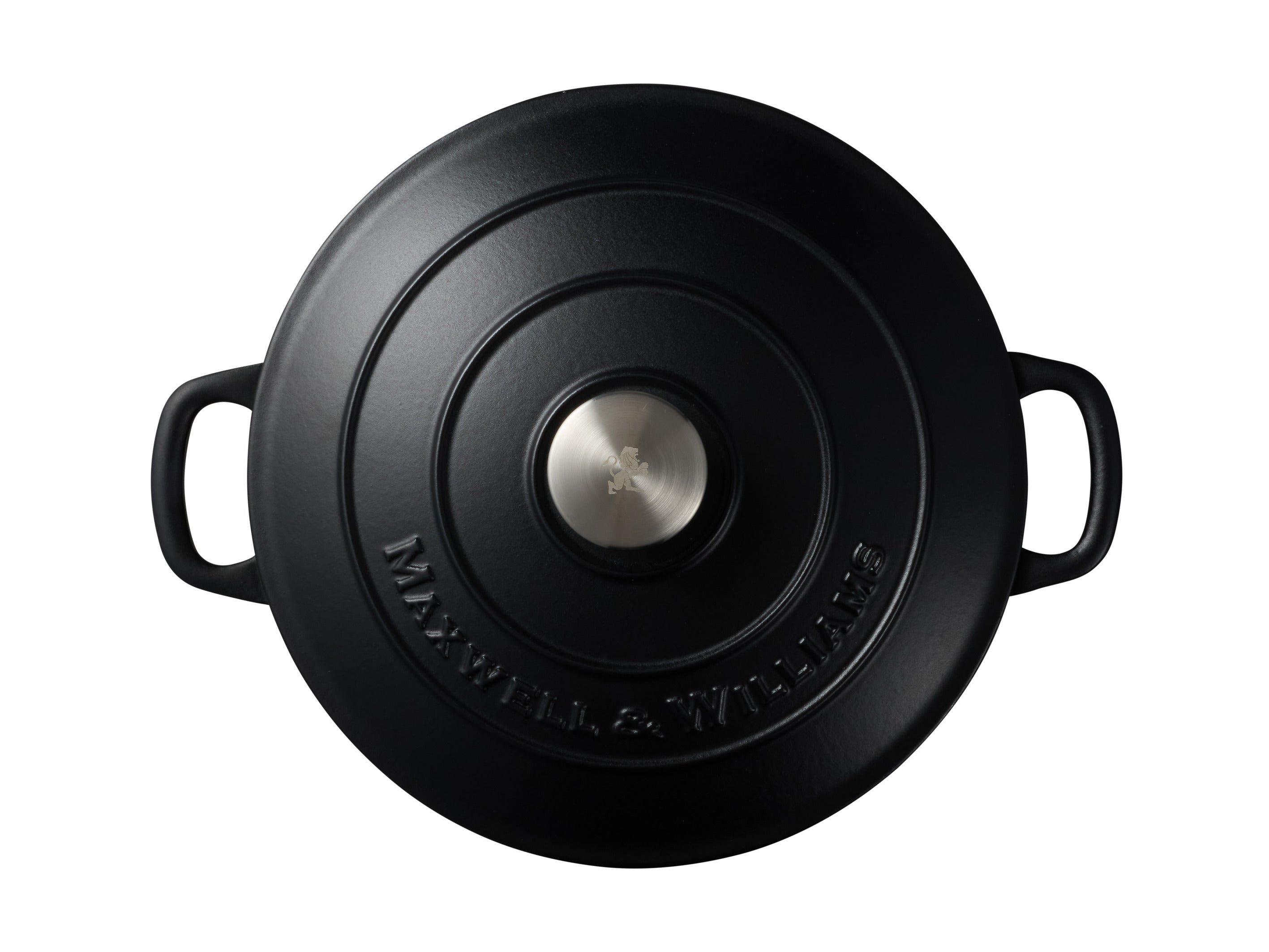 Maxwell & Williams Cast Iron Round Casserole Black 28cm / 6.2L Gift Boxed