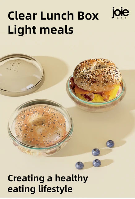 Joie Round Lunch Box For Bagel/Round Roll/Sandwich - Clear