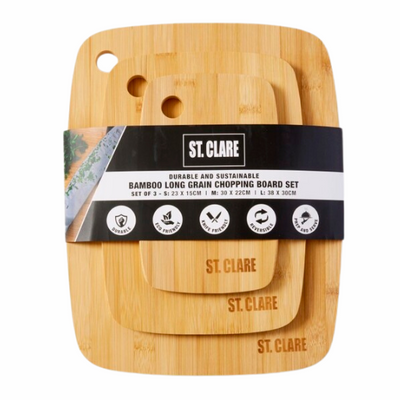 St. Clare Bamboo Long Grain Chopping Board - Set of 3