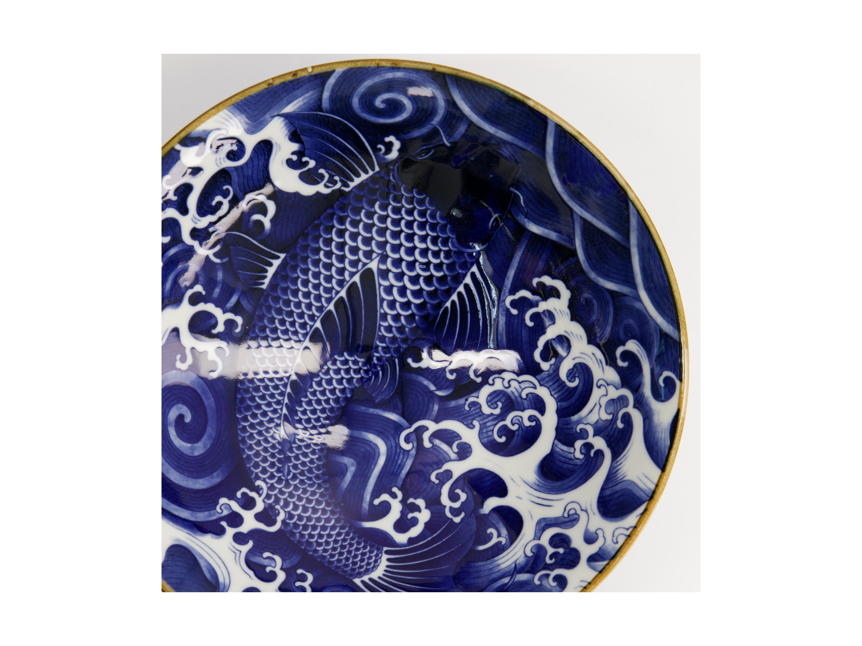 Tokyo Design Japonism Menbachi Bowl 25x7cm - Blue Carp