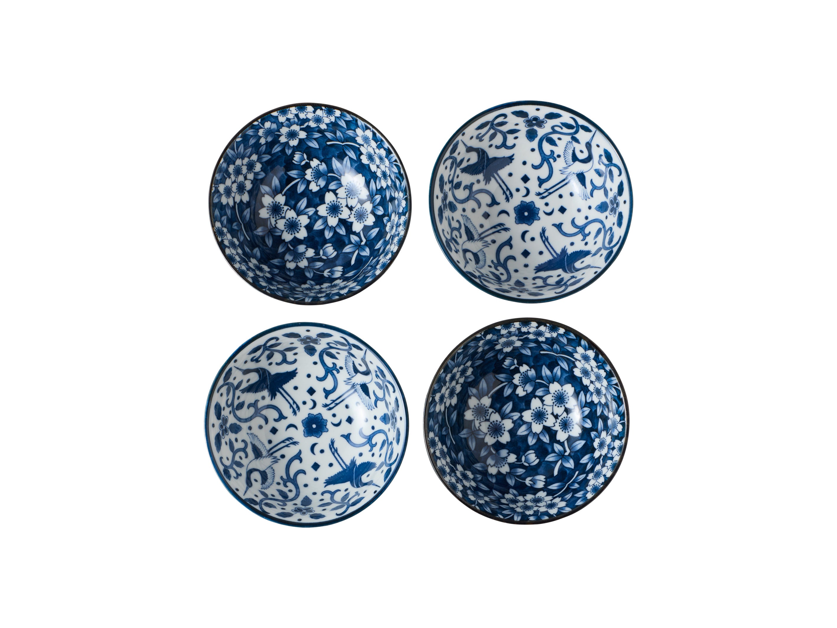 Tokyo Design Studio Tokyo Blue Sakura Maizuru Bowl 4pc Giftset - Gift Boxed - Made In Japan