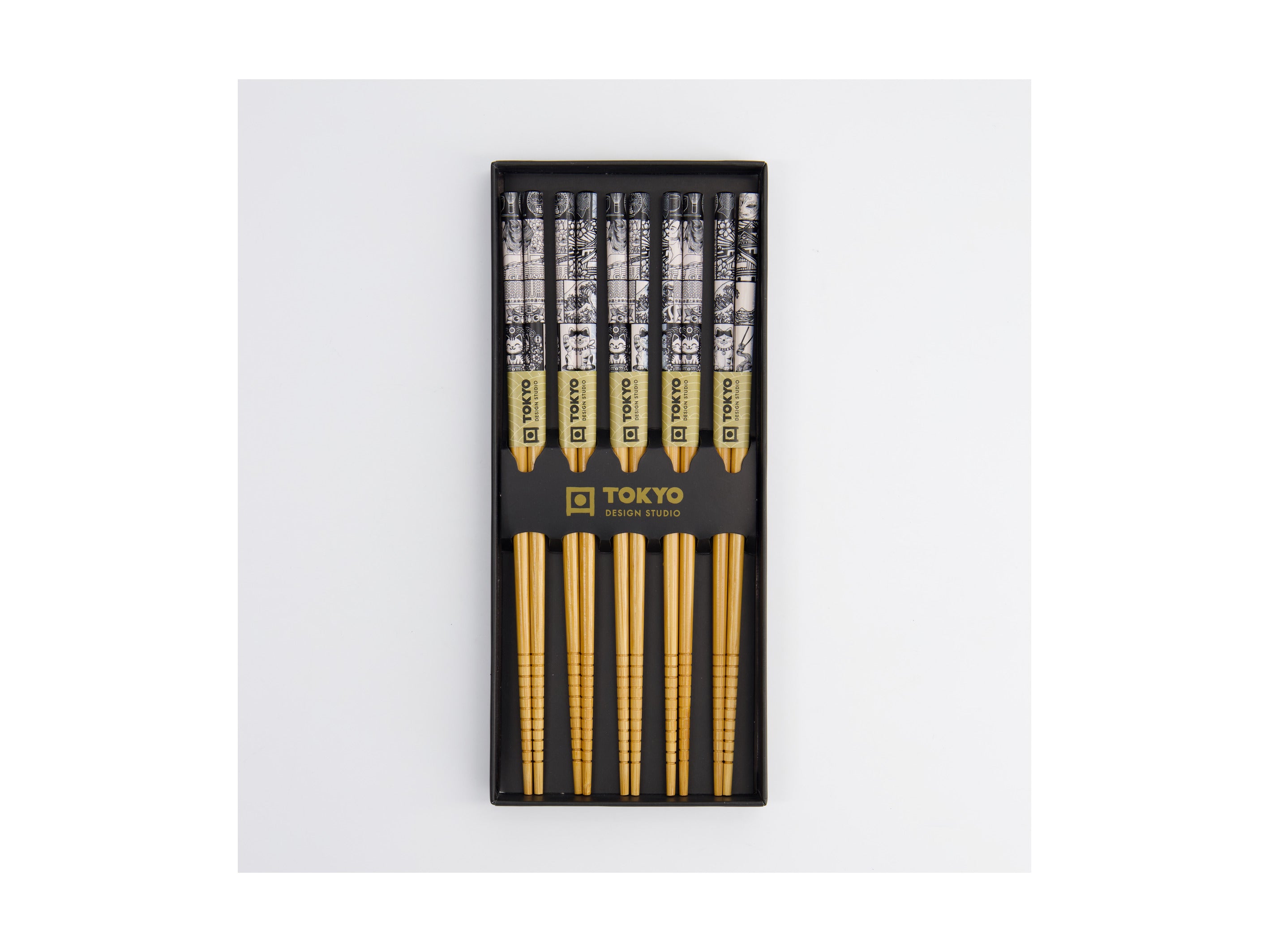 Tokyo Design Chopstick Gift set 5pc Tokyo Fan - Gift Boxed
