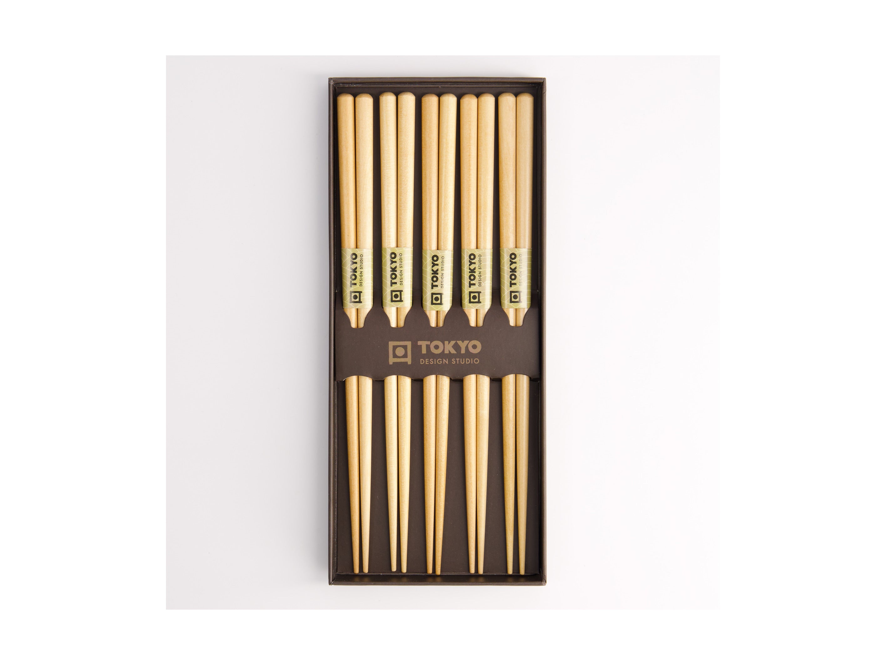 Tokyo Design Chopstick Gift set 5pc Wooden Brown- Gift Boxed
