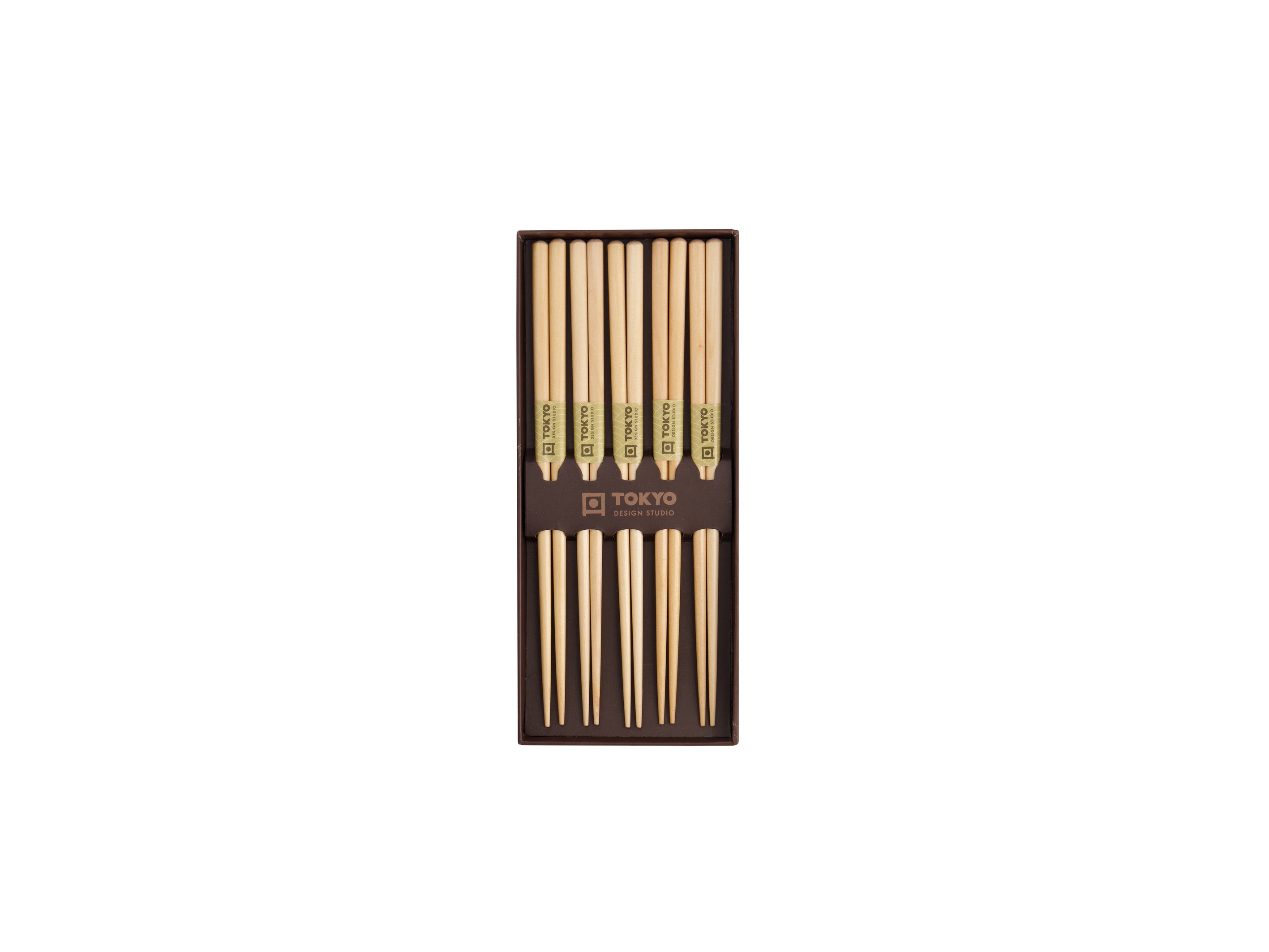 Tokyo Design Chopstick Gift set 5pc Wooden Brown- Gift Boxed