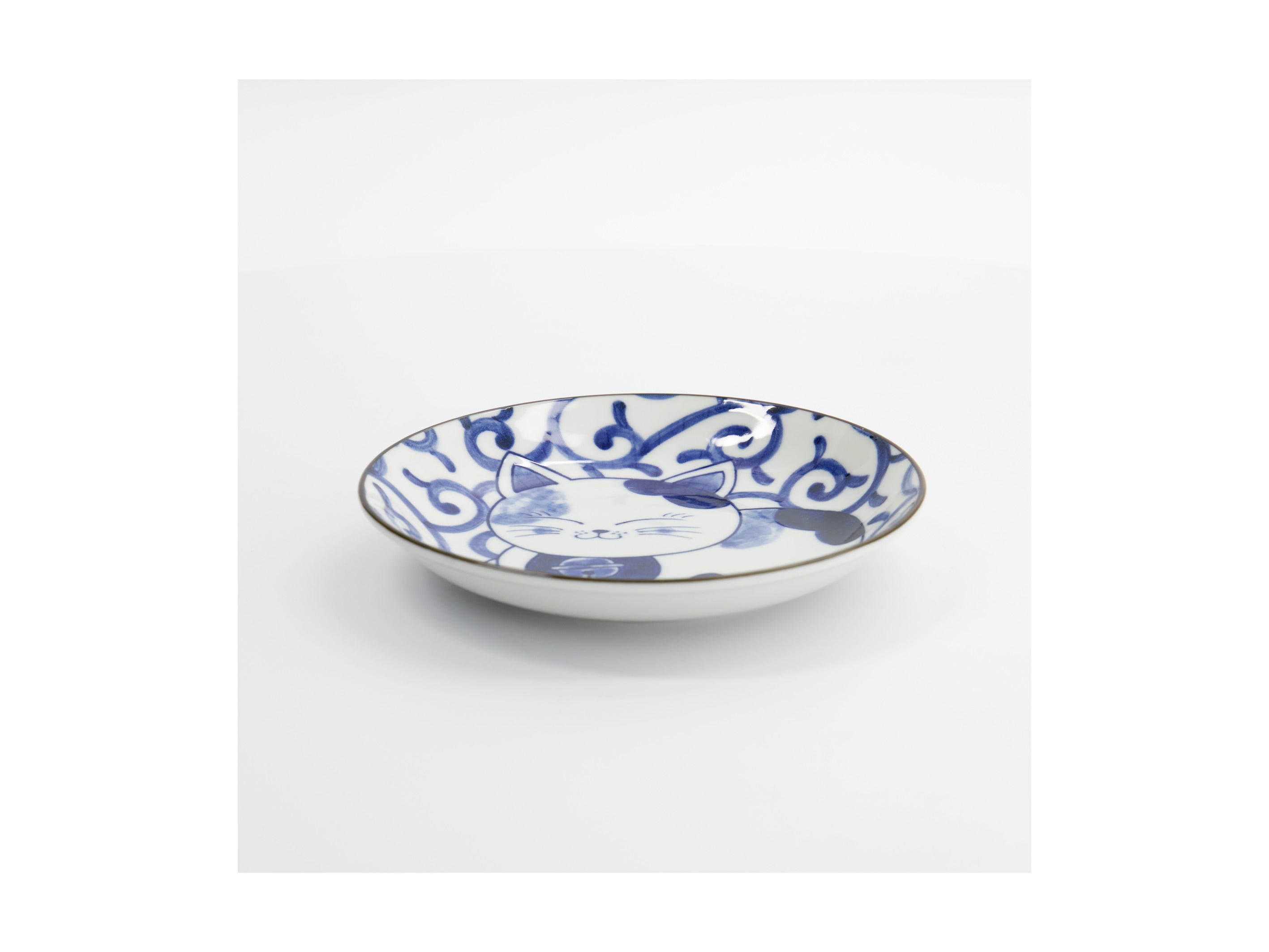 Tokyo Design Kawaii Cat Neko Plate 16.5cm - Swirl Cat