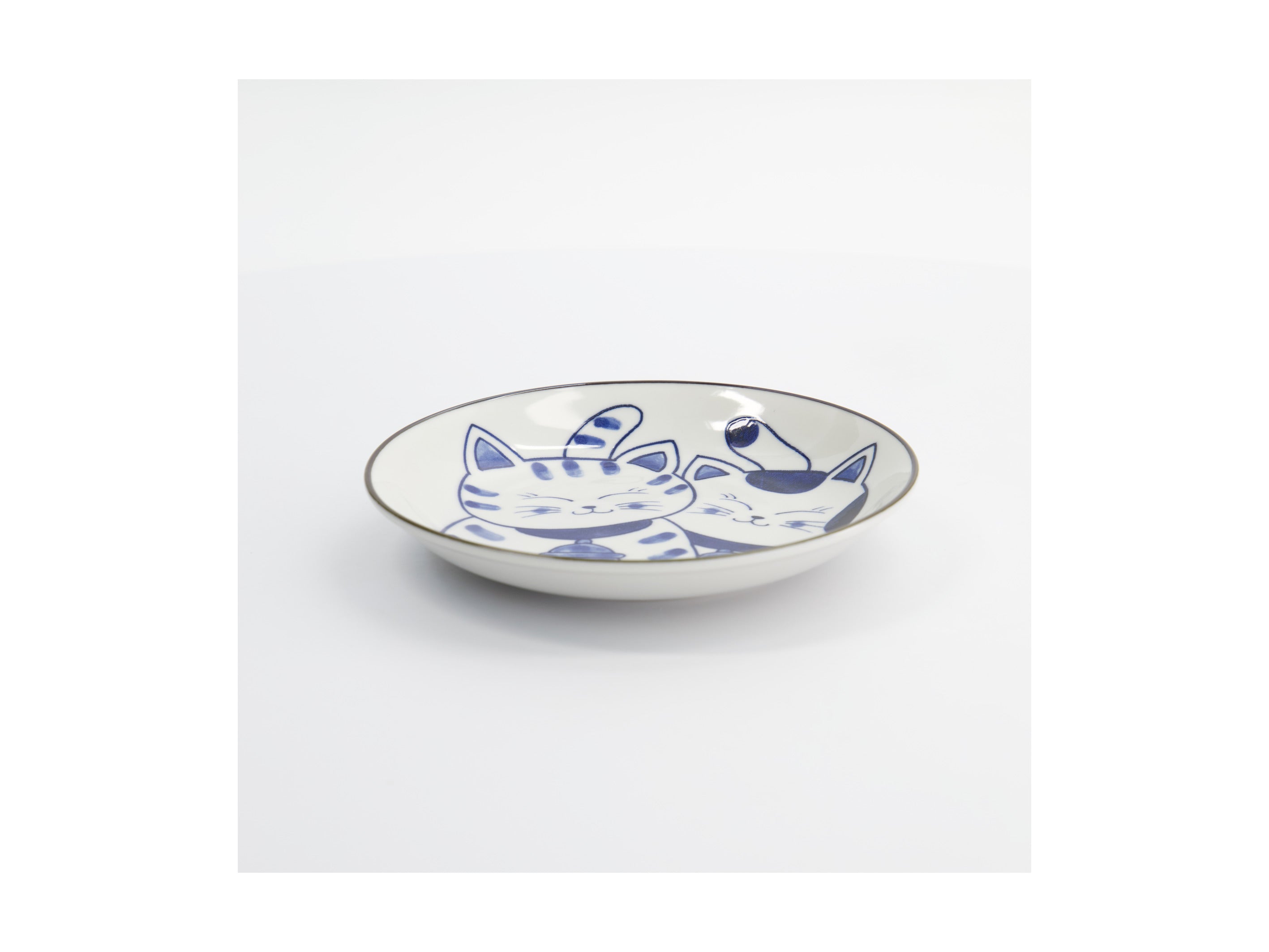 Tokyo Design Kawaii Cat Neko Plate 16.5cm - Twin Cat