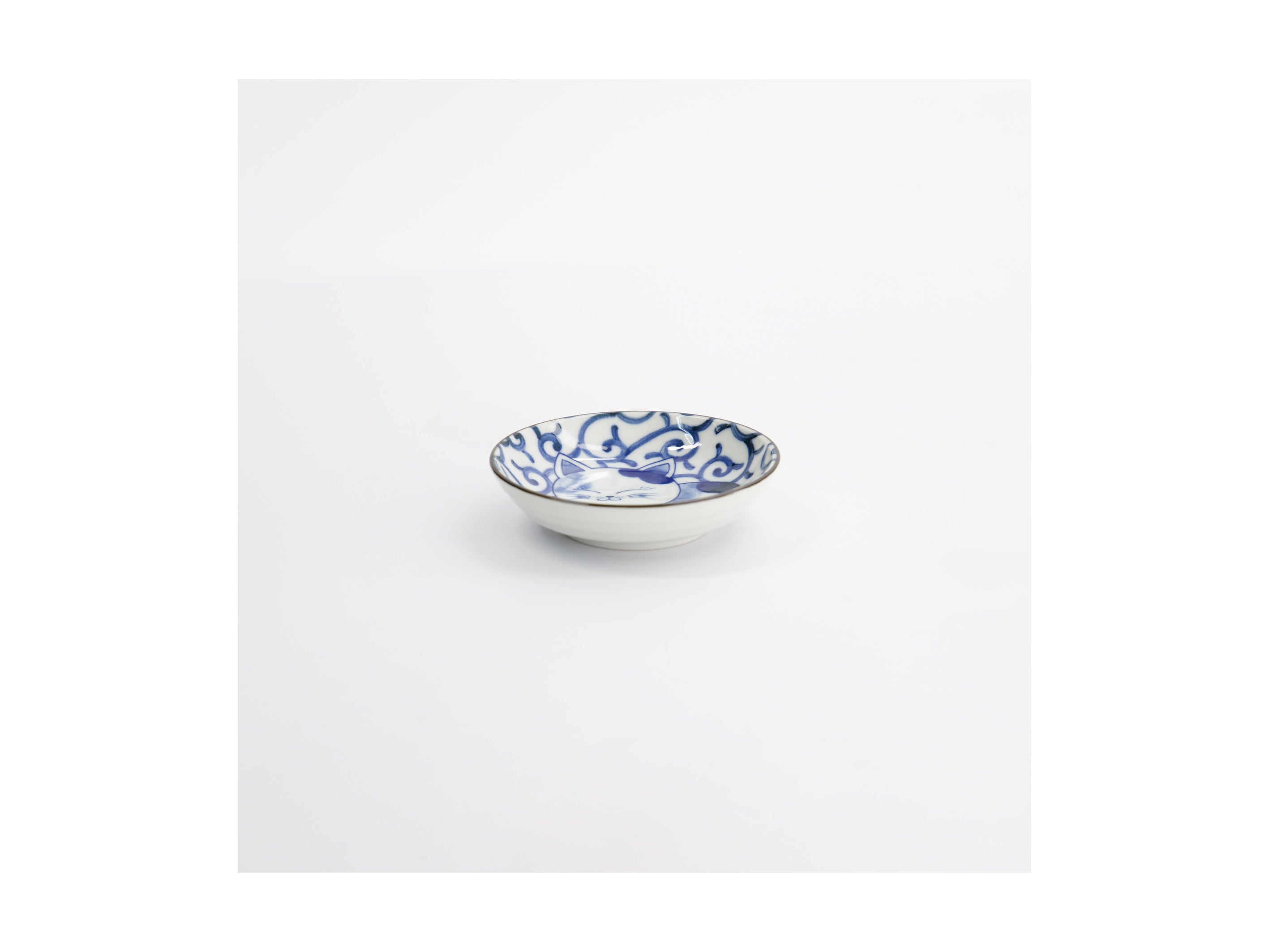 Tokyo Design Kawaii Cat Neko Sauce Dish 10x2.5cm - Swirl Cat