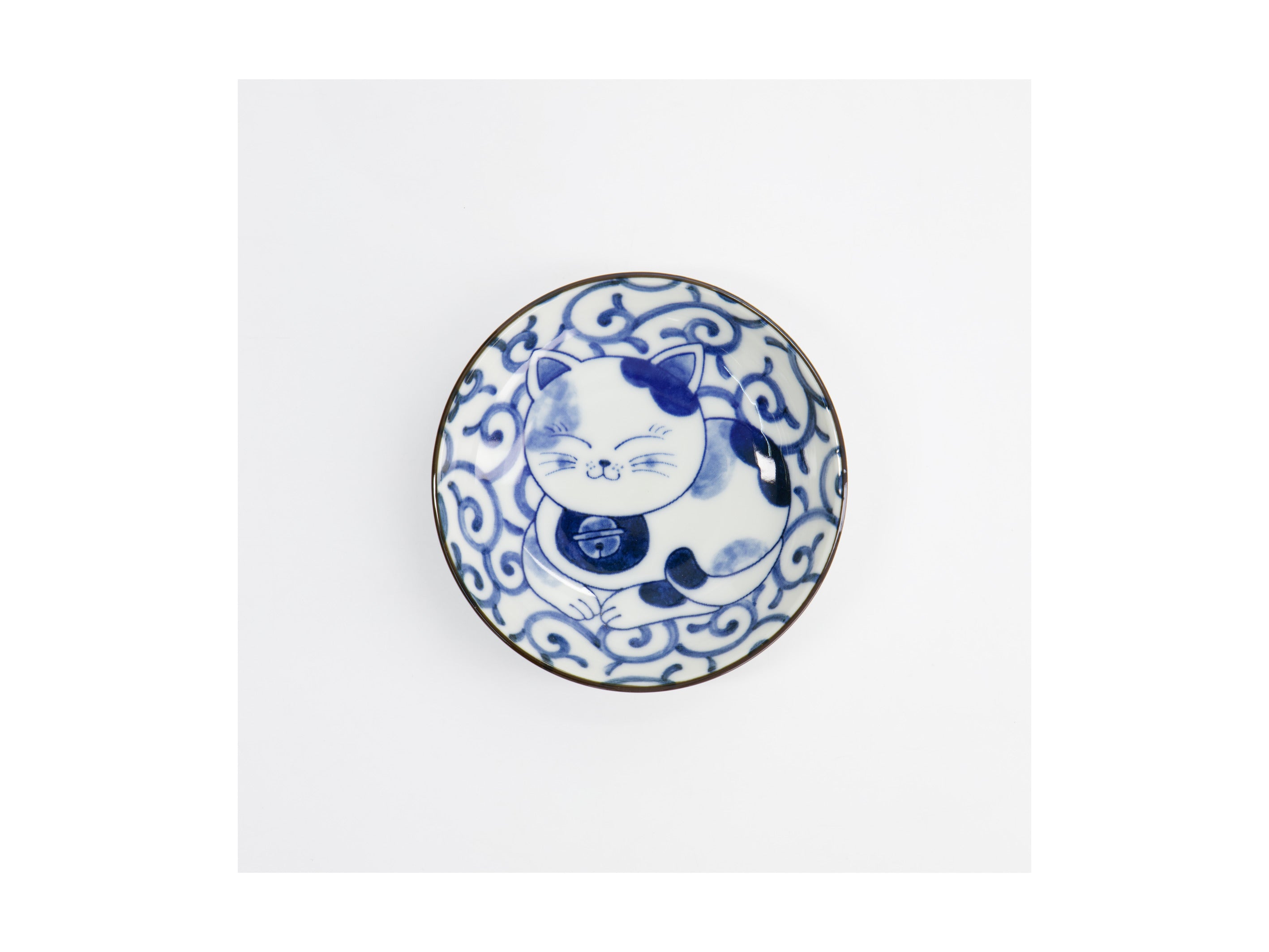 Tokyo Design Kawaii Cat Neko Sauce Dish 10x2.5cm - Swirl Cat