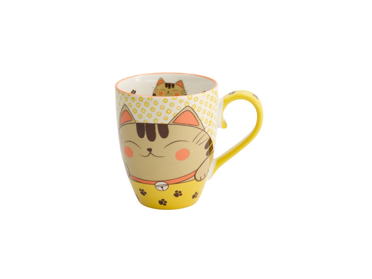 Tokyo Design Mug Mountain Mug 380ML Twin Cat Mustard Gift Boxed